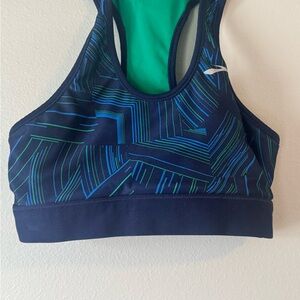 Brooks Women's Blue and Green Running Bra